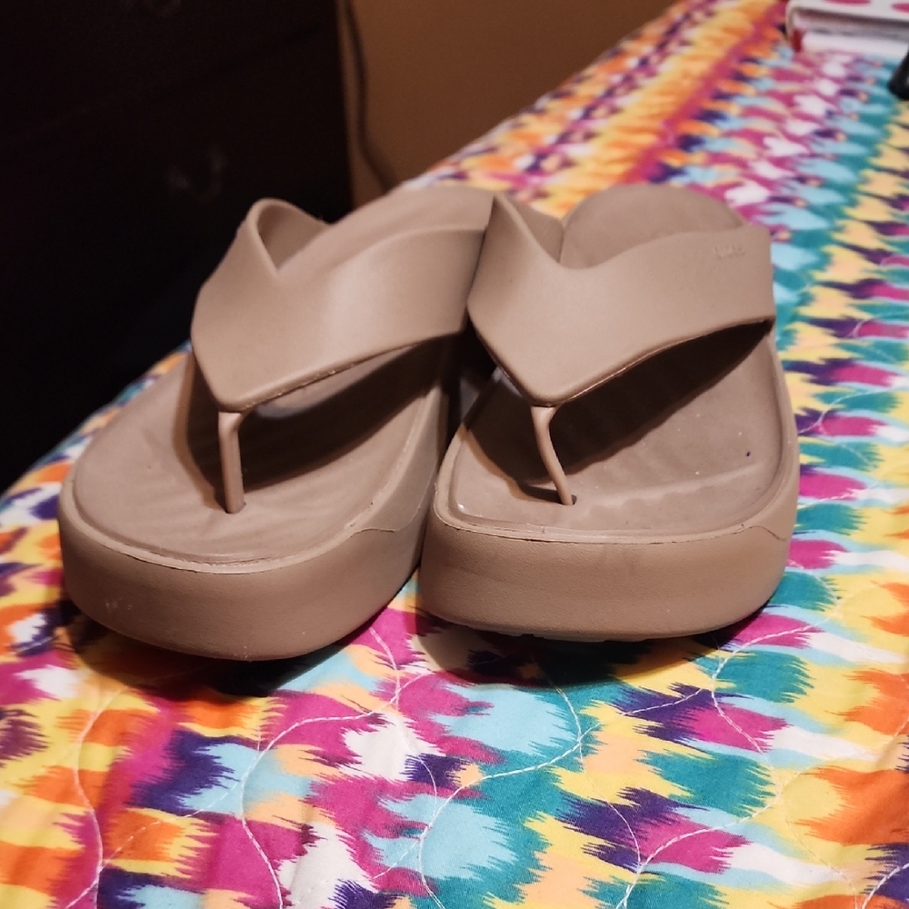 Women's Tan Flip Flop Sandals-Crocs